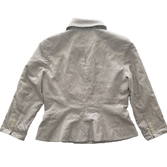 Ralph Lauren Pinstripe Jacket Linen Womens 10 Button Front Corpcore Chic Party - Picture 3 of 9
